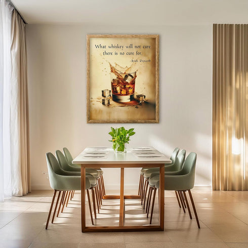 Posterizer 1 pcs-What Whiskey Won't Cure-Funny Irish Proverb-Comedy Art- Gifts for Men- Art for Cafe, Restaurant, Coffee Bar - unframed wall art...